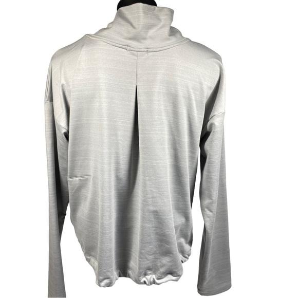 REI CoopTake Your Time Pullover Gray Drawstring Waist Mock Neck Large 167868 - Picture 3 of 9